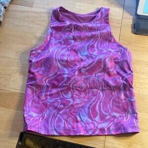 FABLETICS Groovy purple print racer back tank